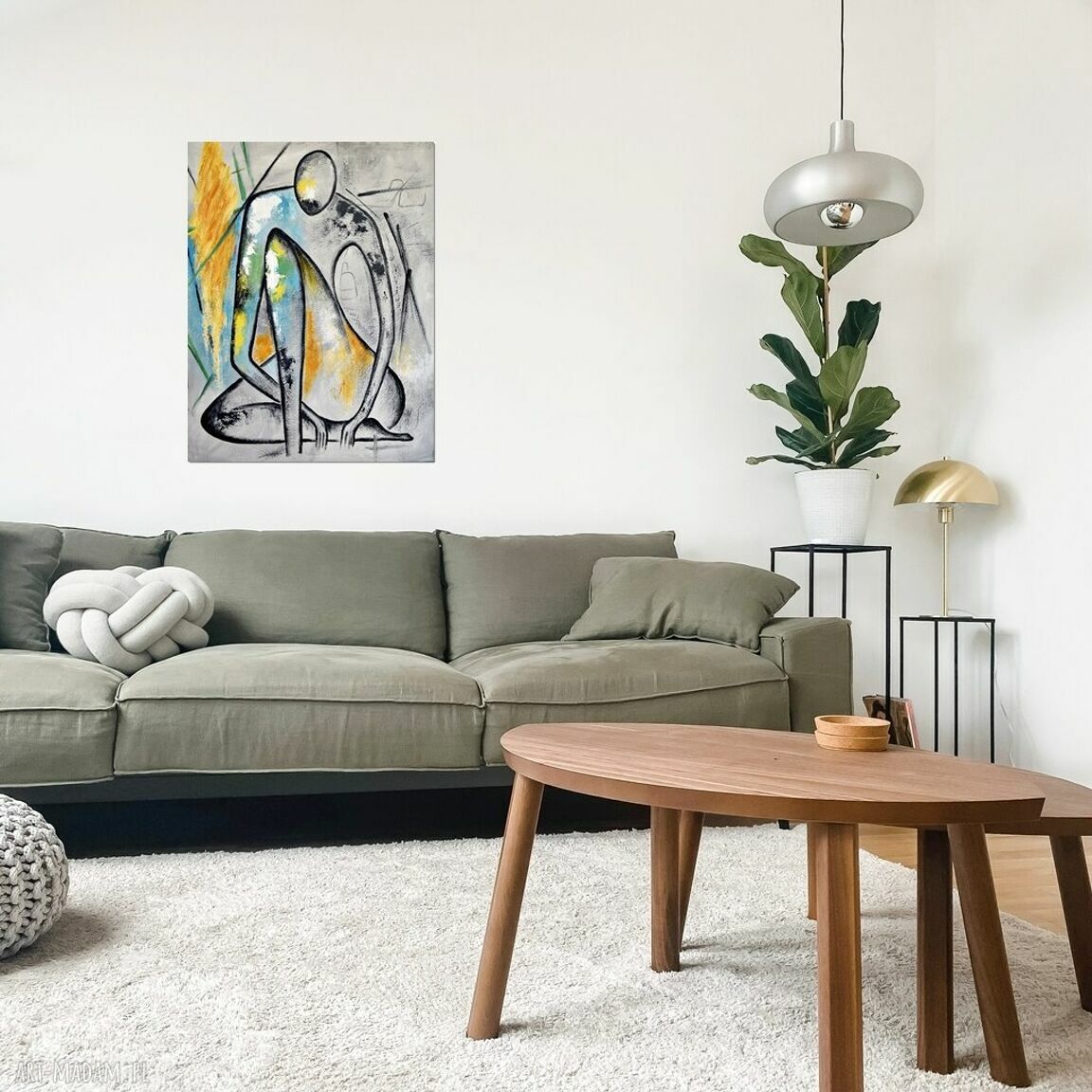 Marceau - abstrakcyjny obraz ręcznie malowany na płótnie (70x90 cm)