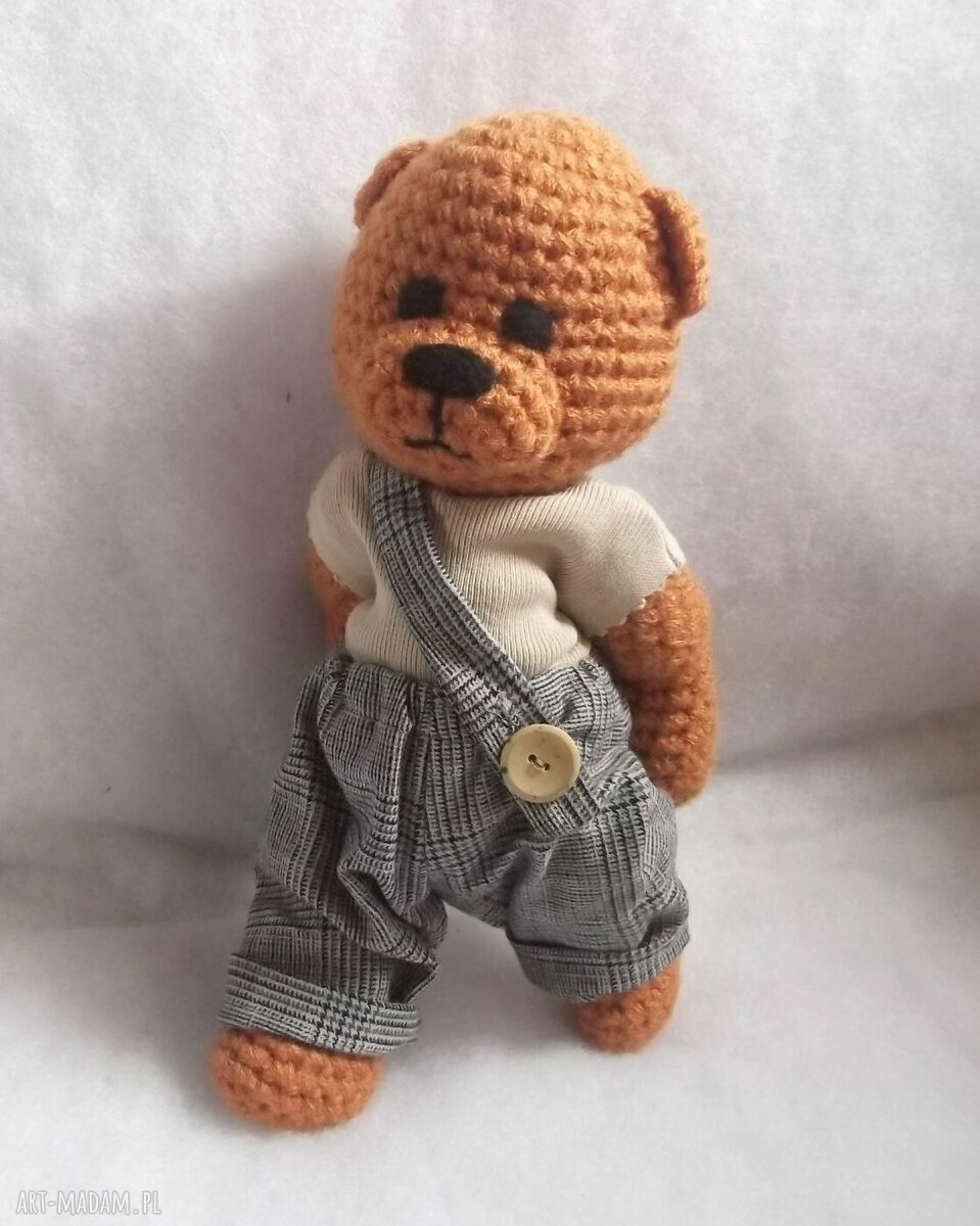 Marcel - miś szydełkowy z włóczki 28 cm