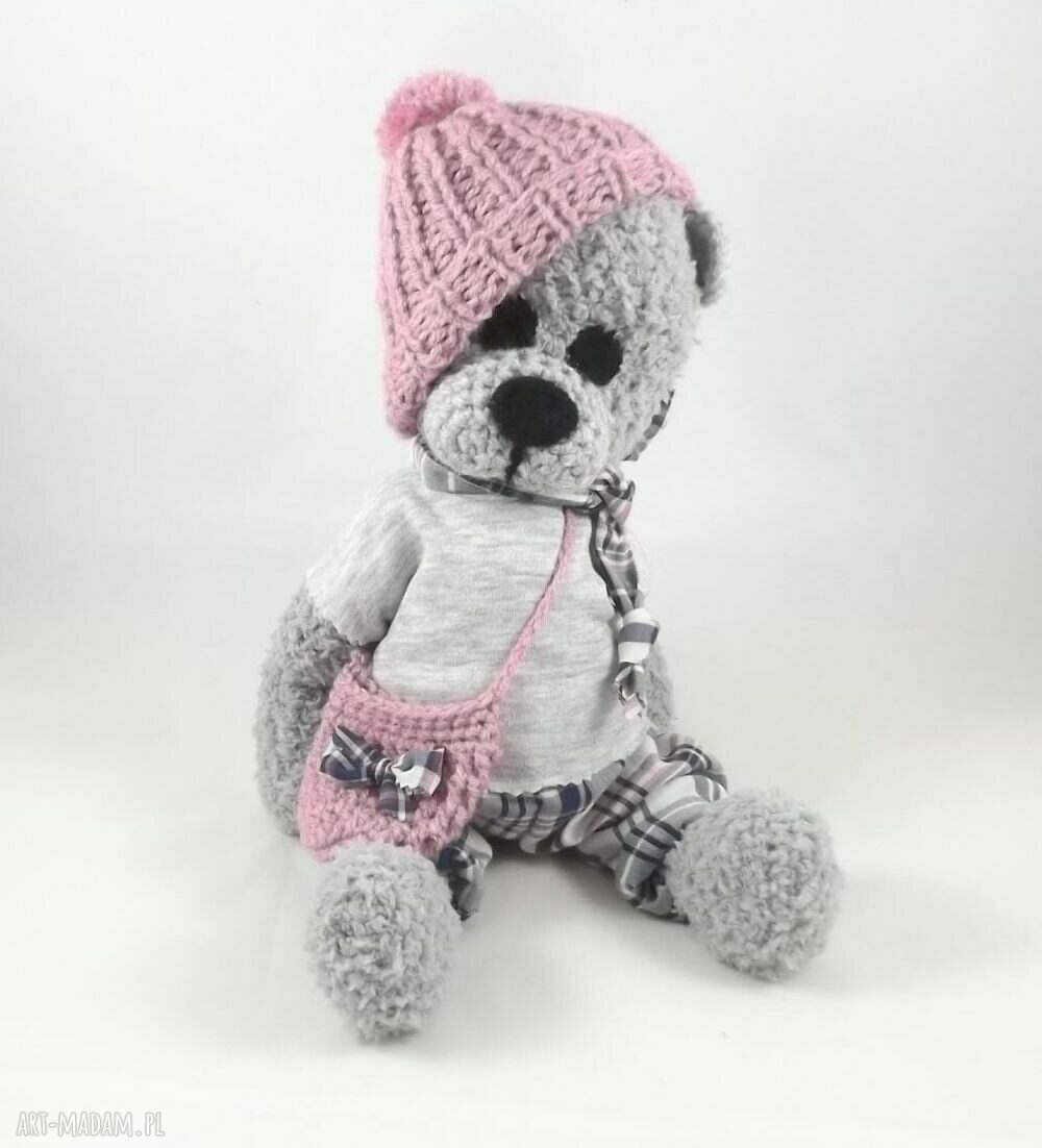 MARCELINA - szydełkowa misia personalizowana (37 cm)