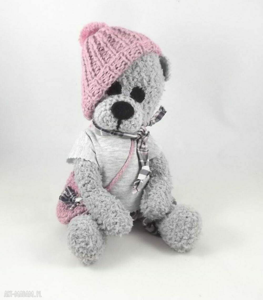 MARCELINA - szydełkowa misia personalizowana (37 cm)