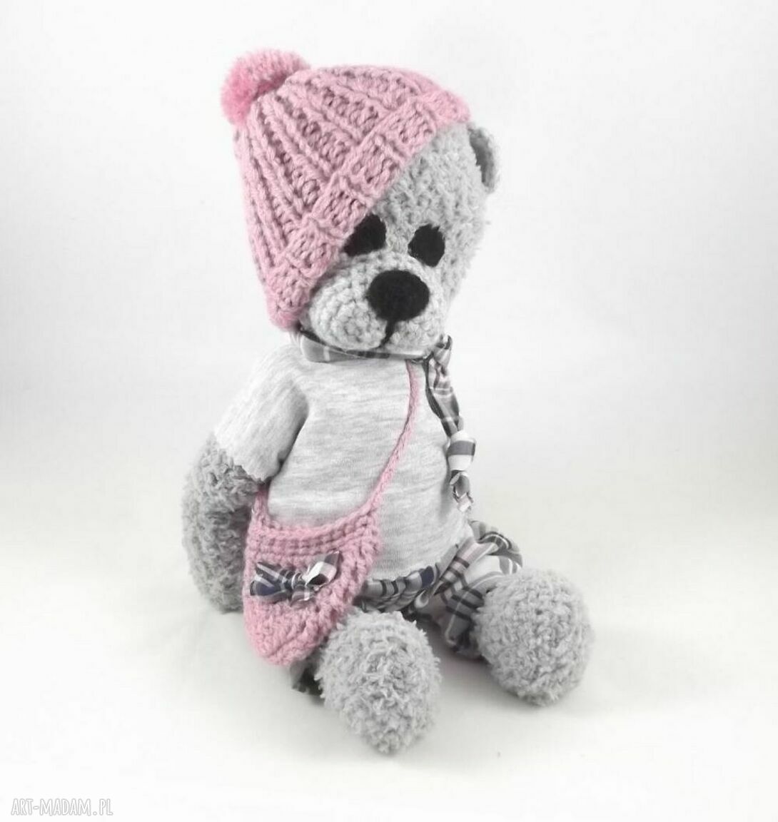 MARCELINA - szydełkowa misia personalizowana (37 cm)