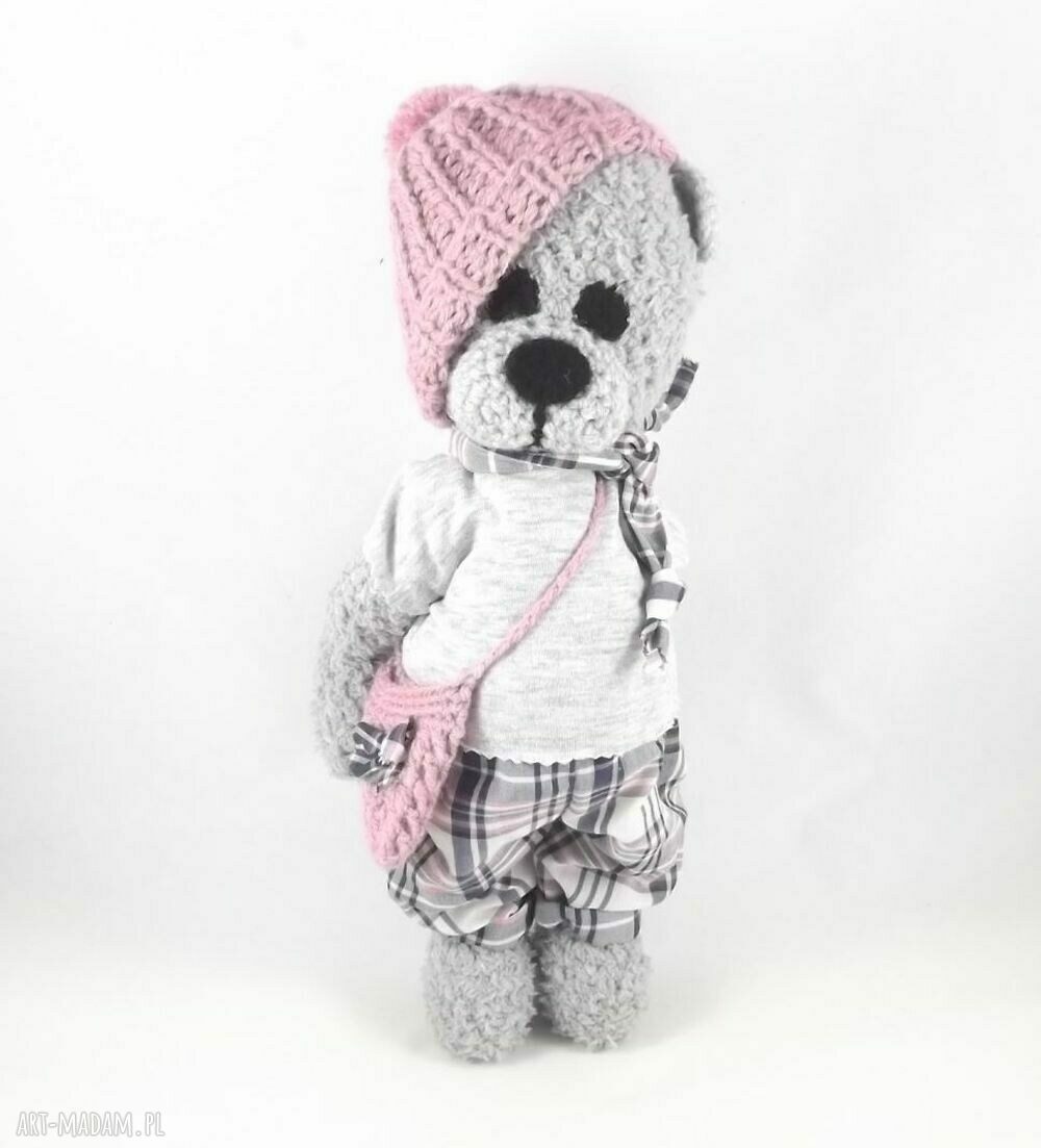 MARCELINA - szydełkowa misia personalizowana (37 cm)