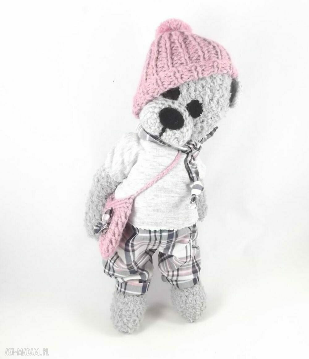 MARCELINA - szydełkowa misia personalizowana (37 cm)