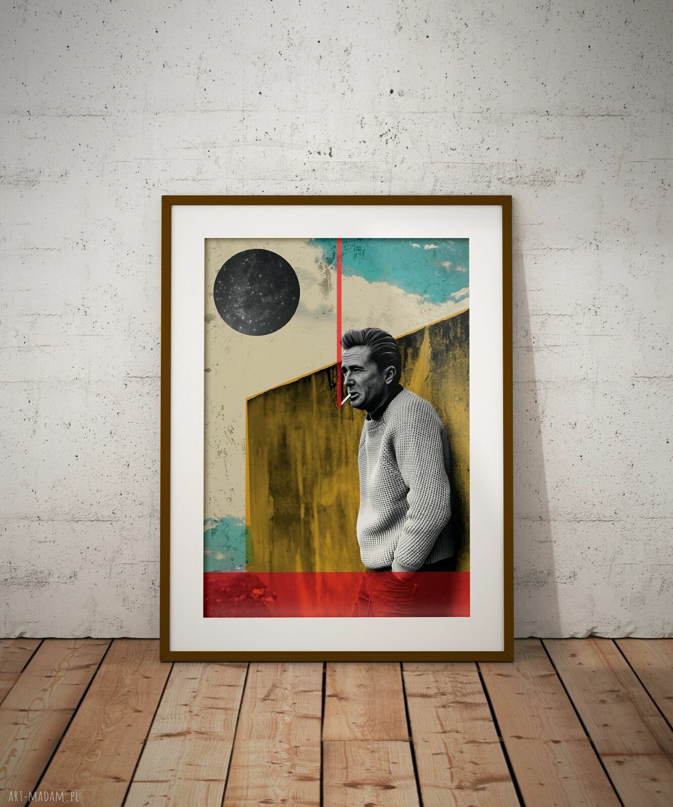Plakat Marek Hłasko A3 29,7x42 cm - retro kolaż polska literatura