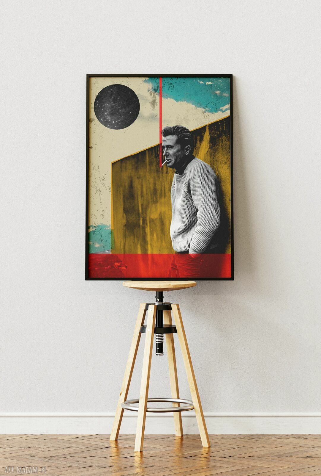 Plakat Marek Hłasko 50x70 cm - retro kolaż, polska literatura i idealny prezent dla mola książkowego
