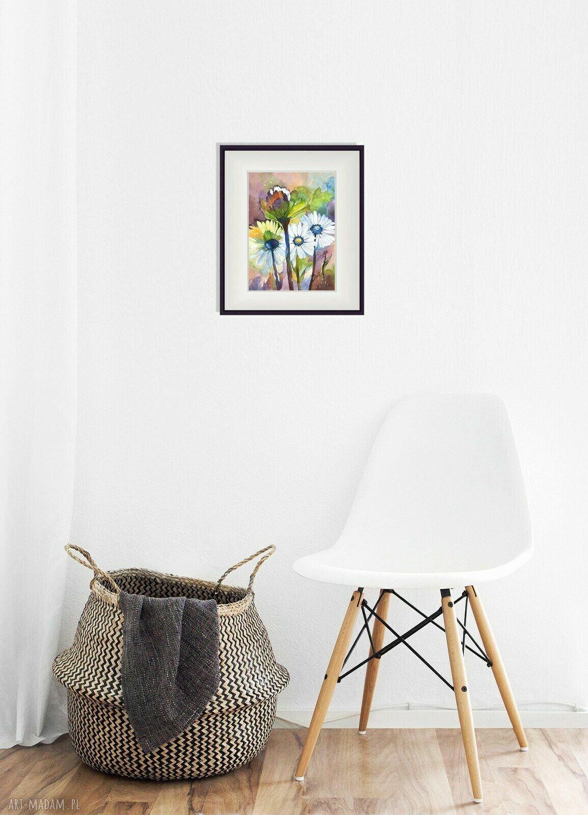 Margerytki obietnica - akwarela 24x32 cm (stokrotki)