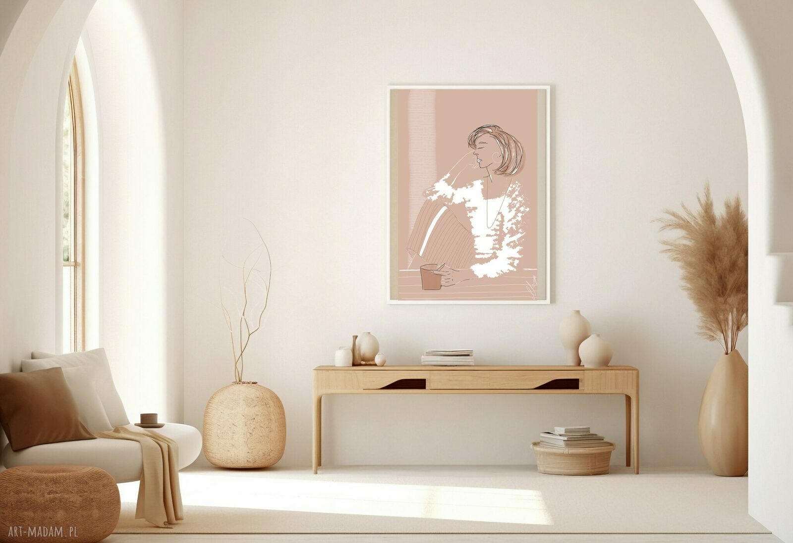 Plakat Margo 5 30x40 cm - beżowe wykończenie do salonu
