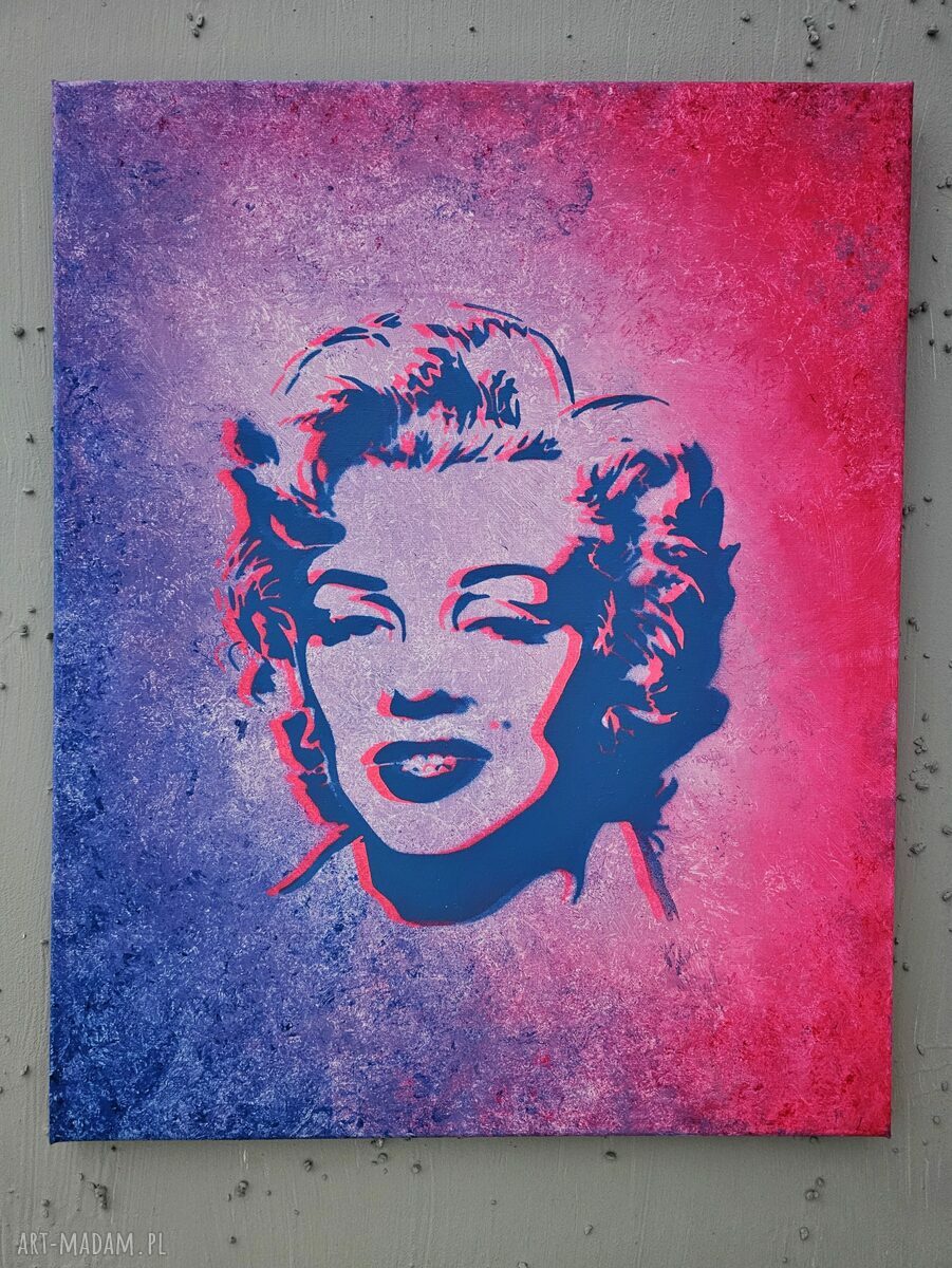 Marilyn Monroe Pop Art - obraz z efektem holo 40x50 cm ręcznie malowany