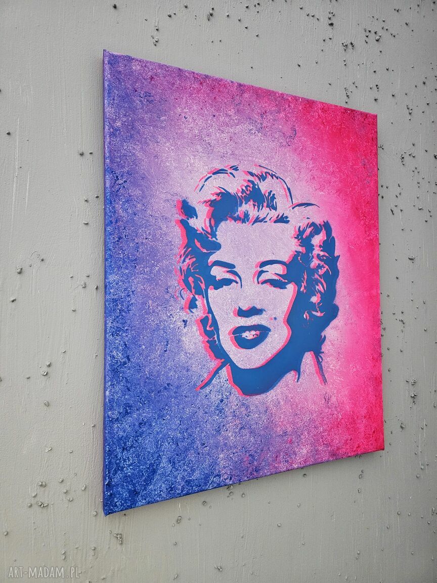 Marilyn Monroe Pop Art - obraz z efektem holo 40x50 cm ręcznie malowany
