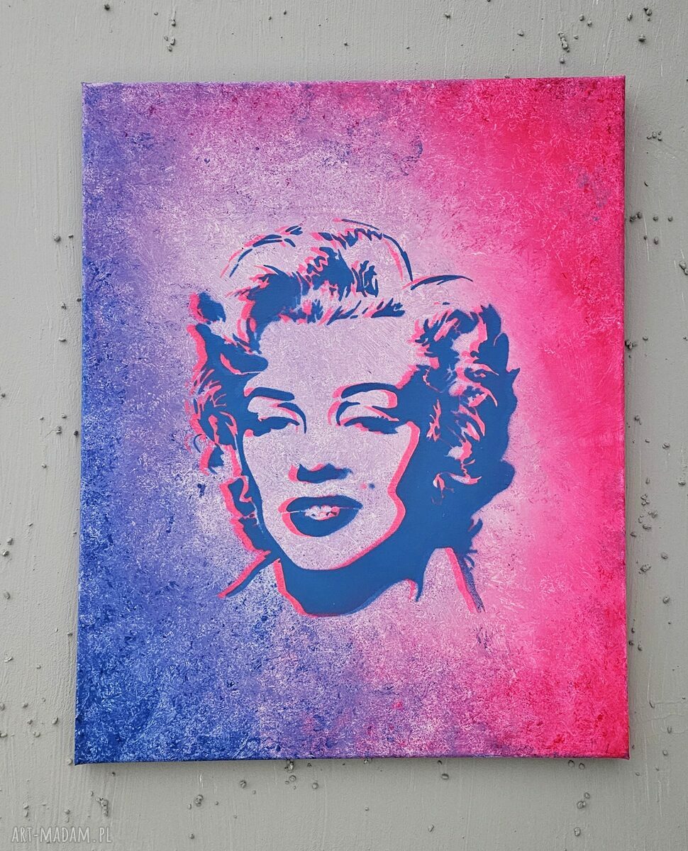 Marilyn Monroe Pop Art - obraz z efektem holo 40x50 cm ręcznie malowany