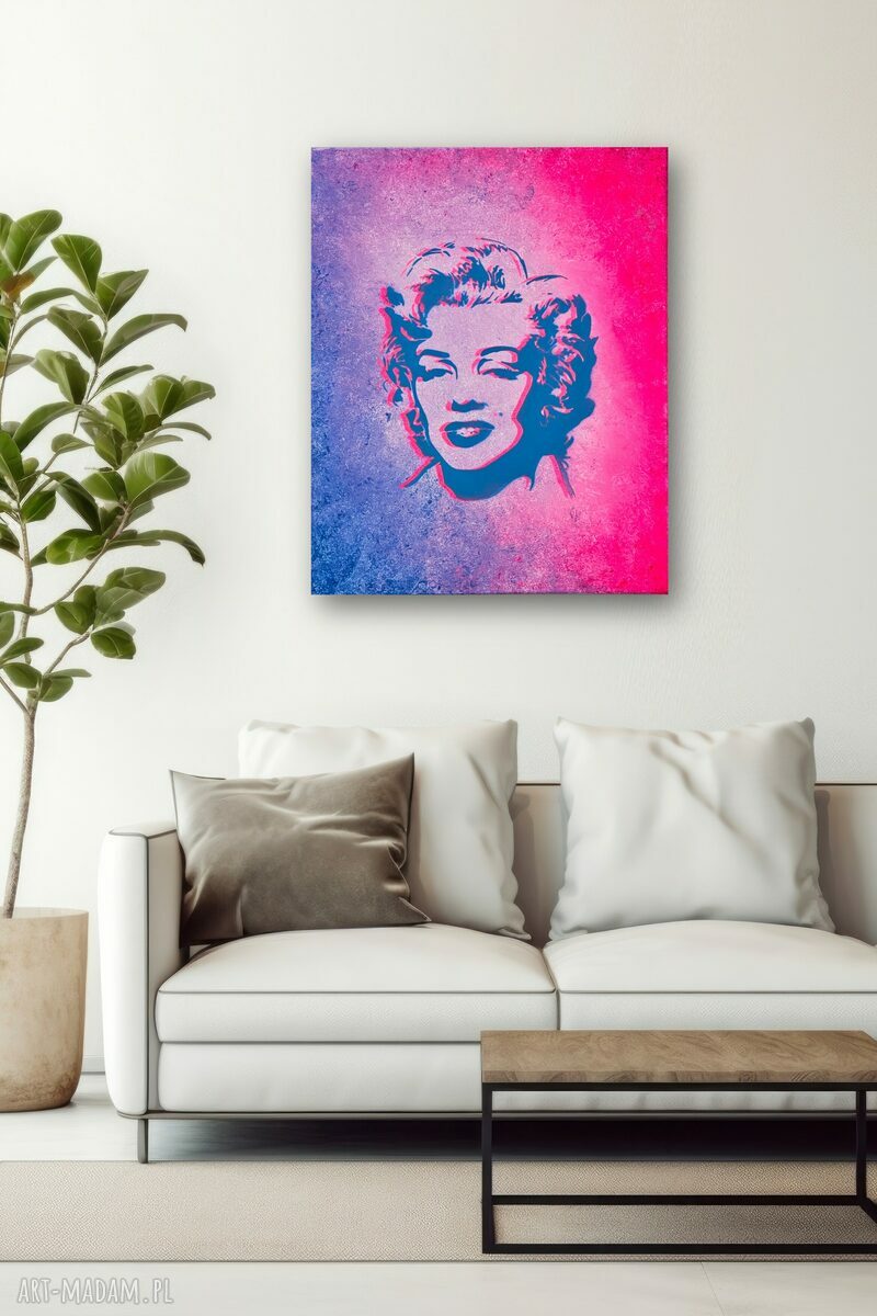 Marilyn Monroe Pop Art - obraz z efektem holo 40x50 cm ręcznie malowany