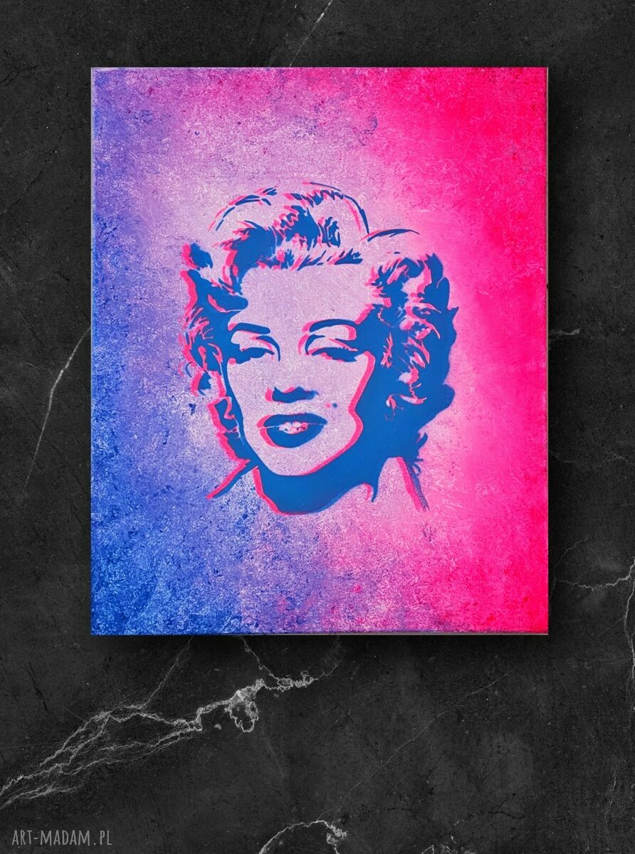 Marilyn Monroe Pop Art - obraz z efektem holo 40x50 cm ręcznie malowany