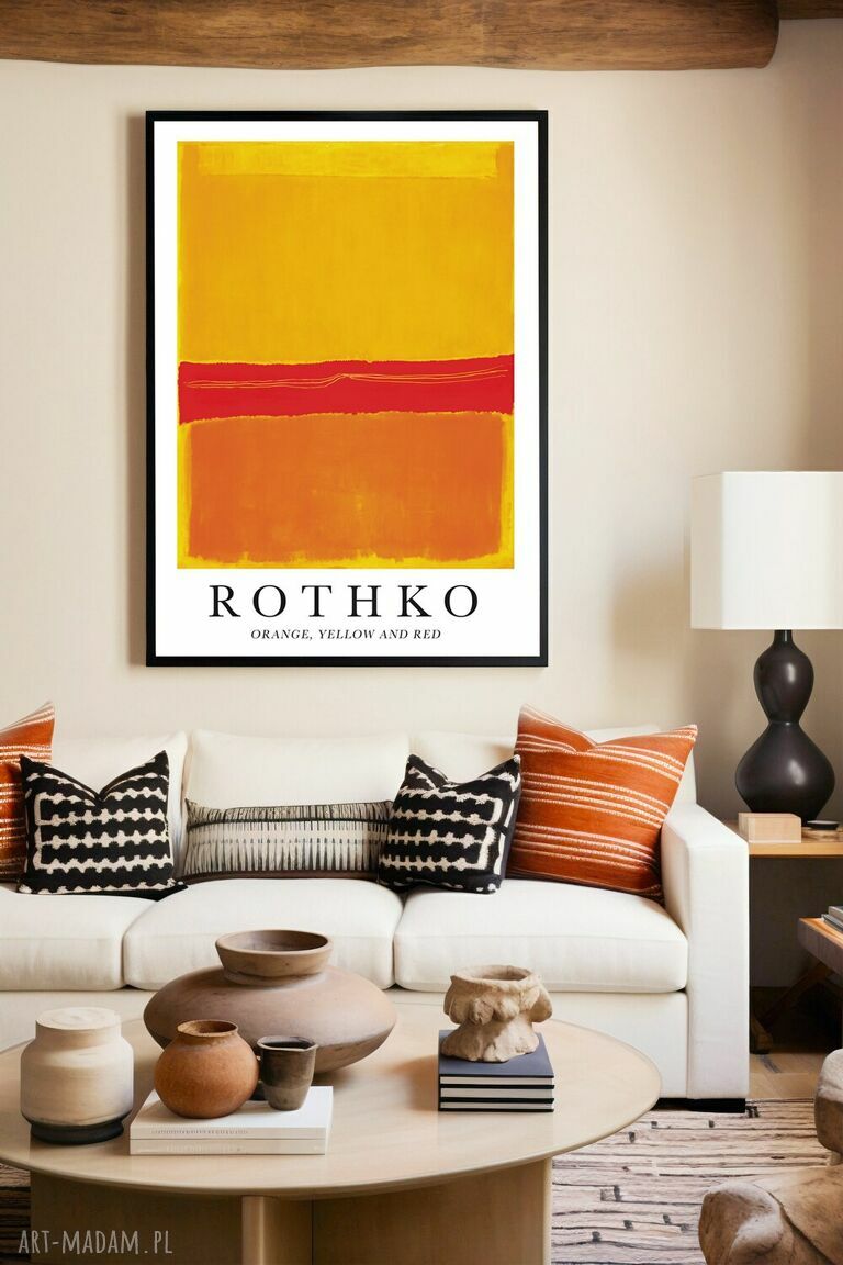 Plakat Mark Rothko Yellow Red Orange 50x70 cm - ciepła abstrakcja na ścianę