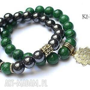 emerald and black duo - zielone bransoletki