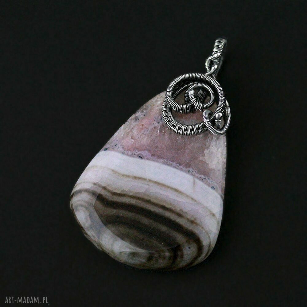 Marylin - wisiorek z chalcedonu w srebrze wire wrapping