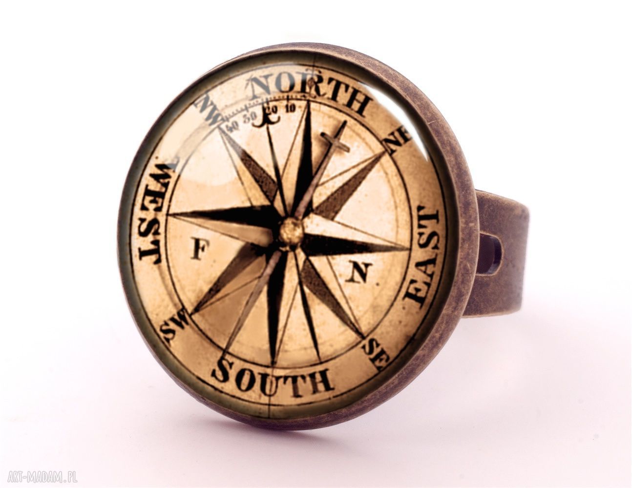 naszyjniki: Busola Medalion z łańcuszkiem Hand Made