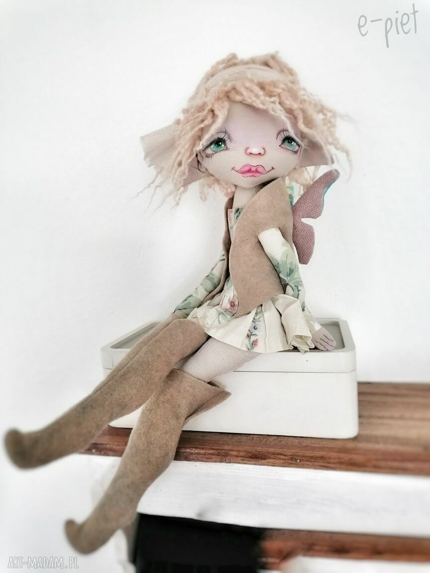 Marysieńka Niedzisiejsza e-piet - kolekcjonerska elfka z tkaniny 40 cm
