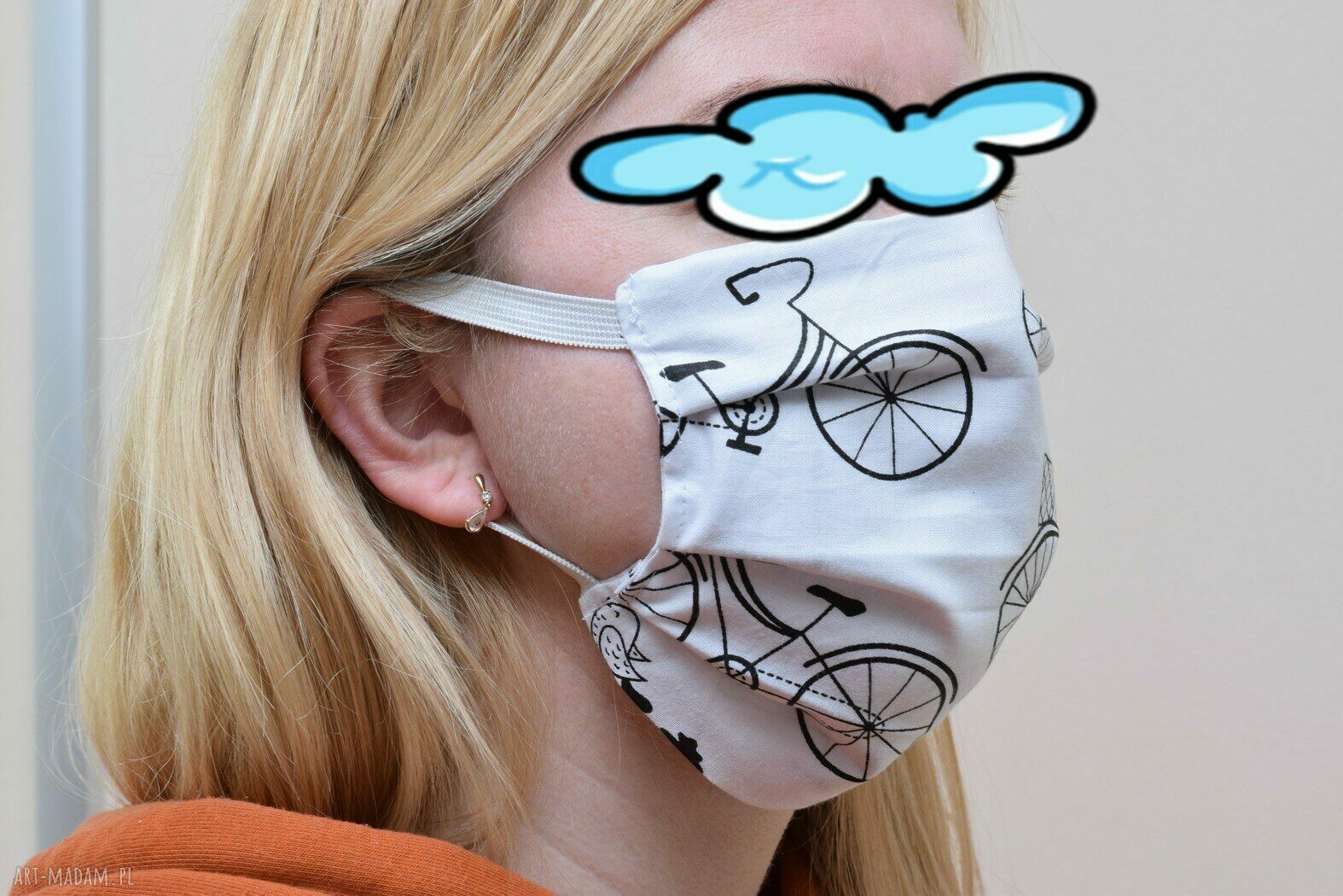 Maska maseczka ochronna kosmetyczna bawełniana streetwear maska na twarz dziecięca damska nuty
