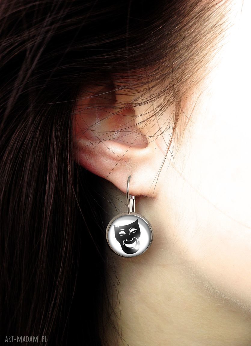 kolczyki: Maski teatralne Małe kolczyki wiszące hand made
