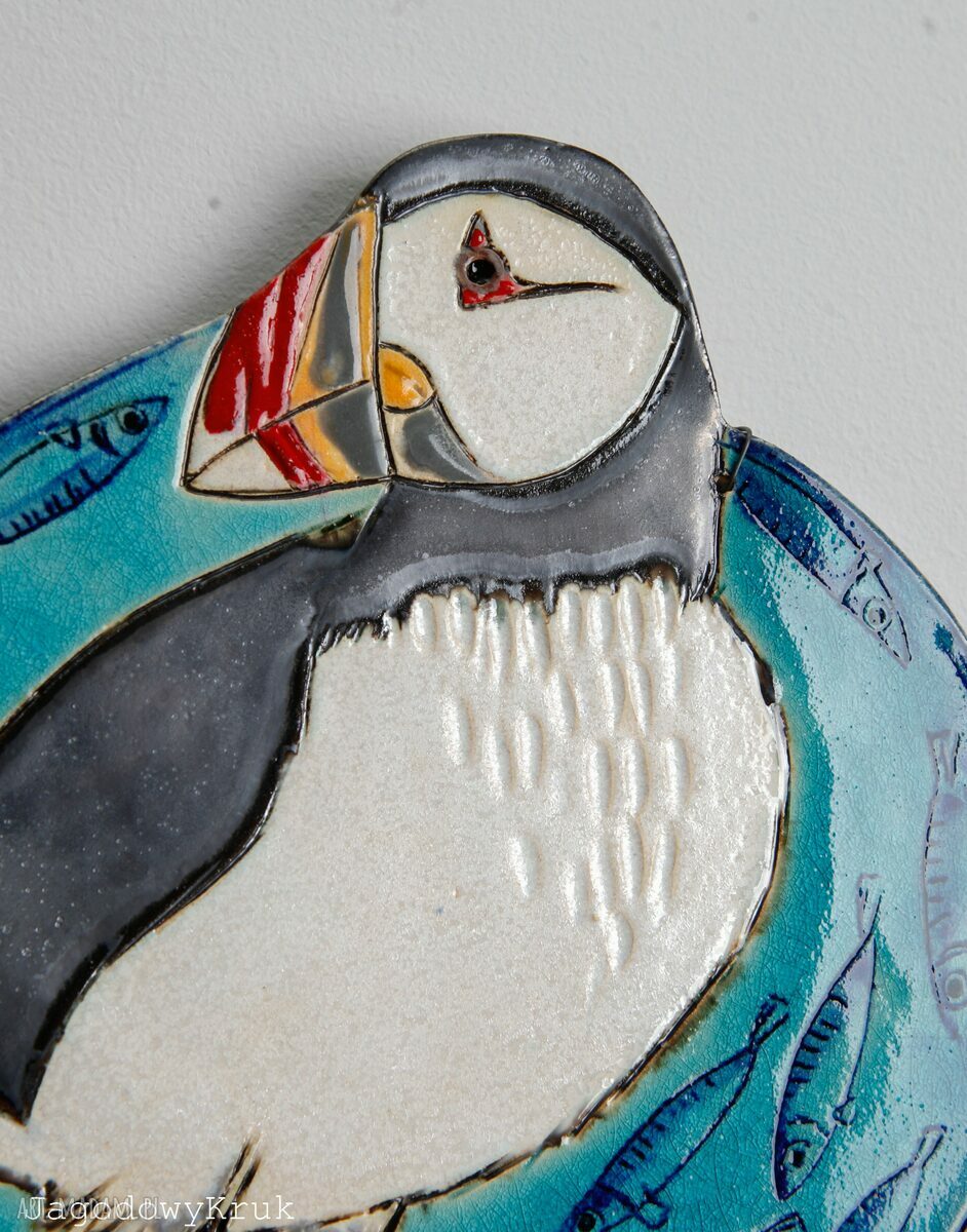 Jagodowy Kruk - maskonur ceramiczna dekoracja wisząca