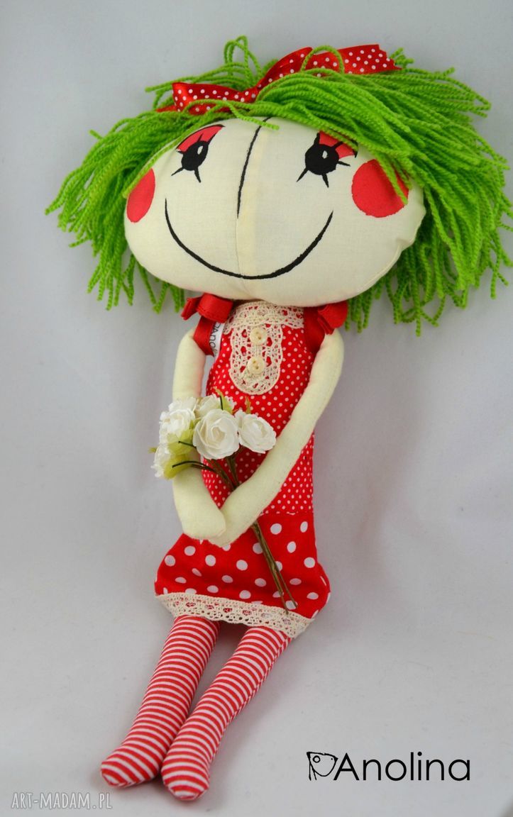 Anolinka szyta lalka duszą lala maskotka laleczka cześć jestem