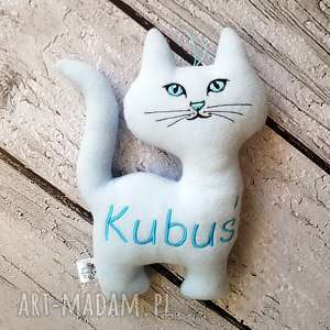 błękitny kot personalizowana zabawka metryczka z imieniem