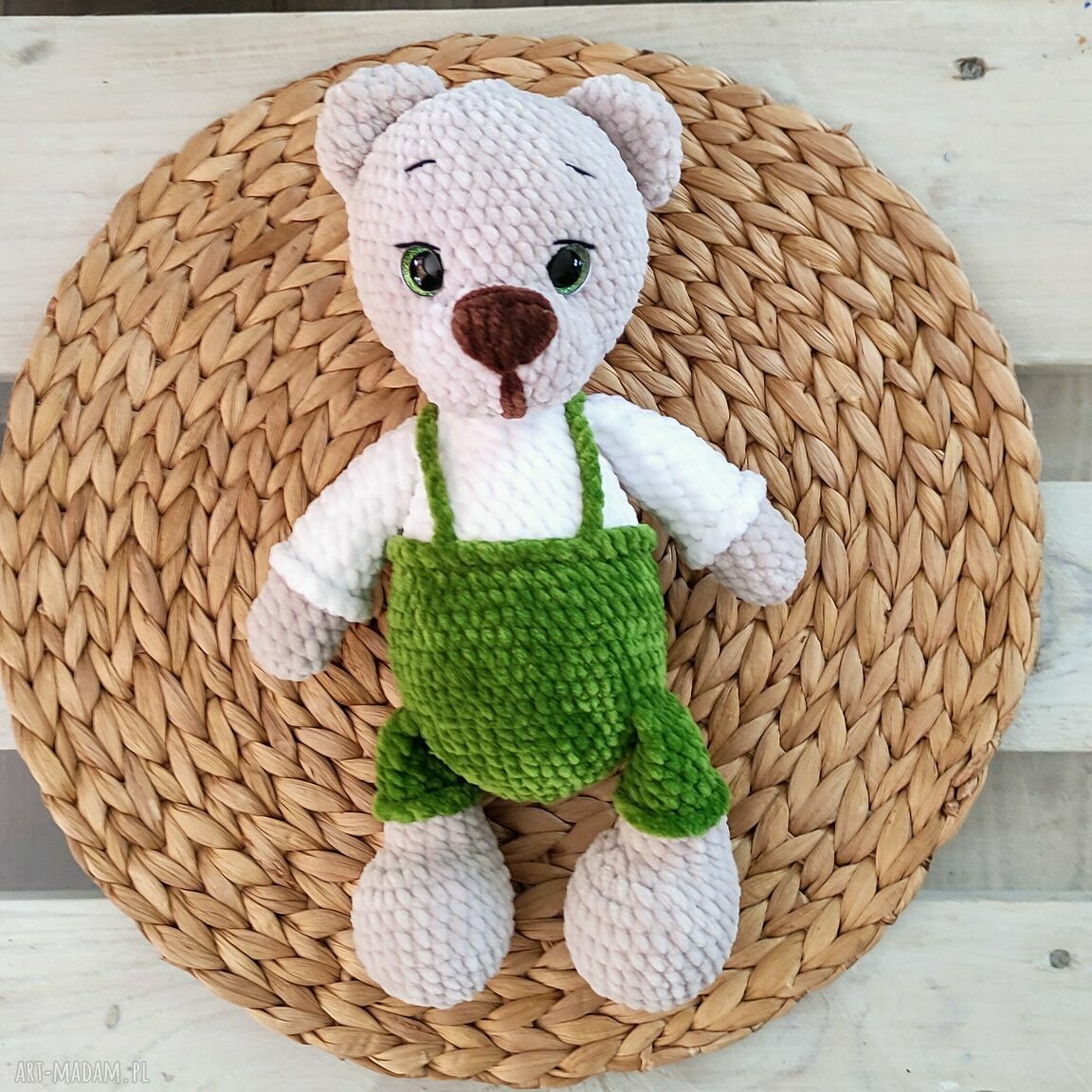 Prezenty świąteczne! Piękny szydełkowy miś przytulanka prezent