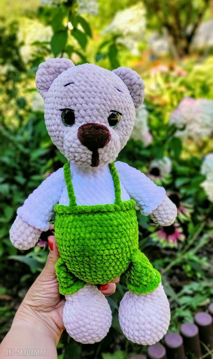 prezenty świąteczne: Piękny szydełkowy miś Handmade