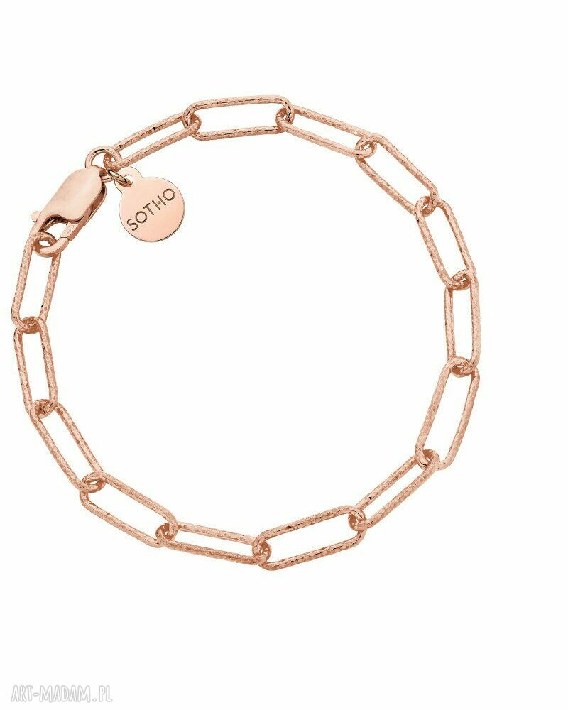 Masywna bransoletka różowego złota różowe modowa klasyczna trendy