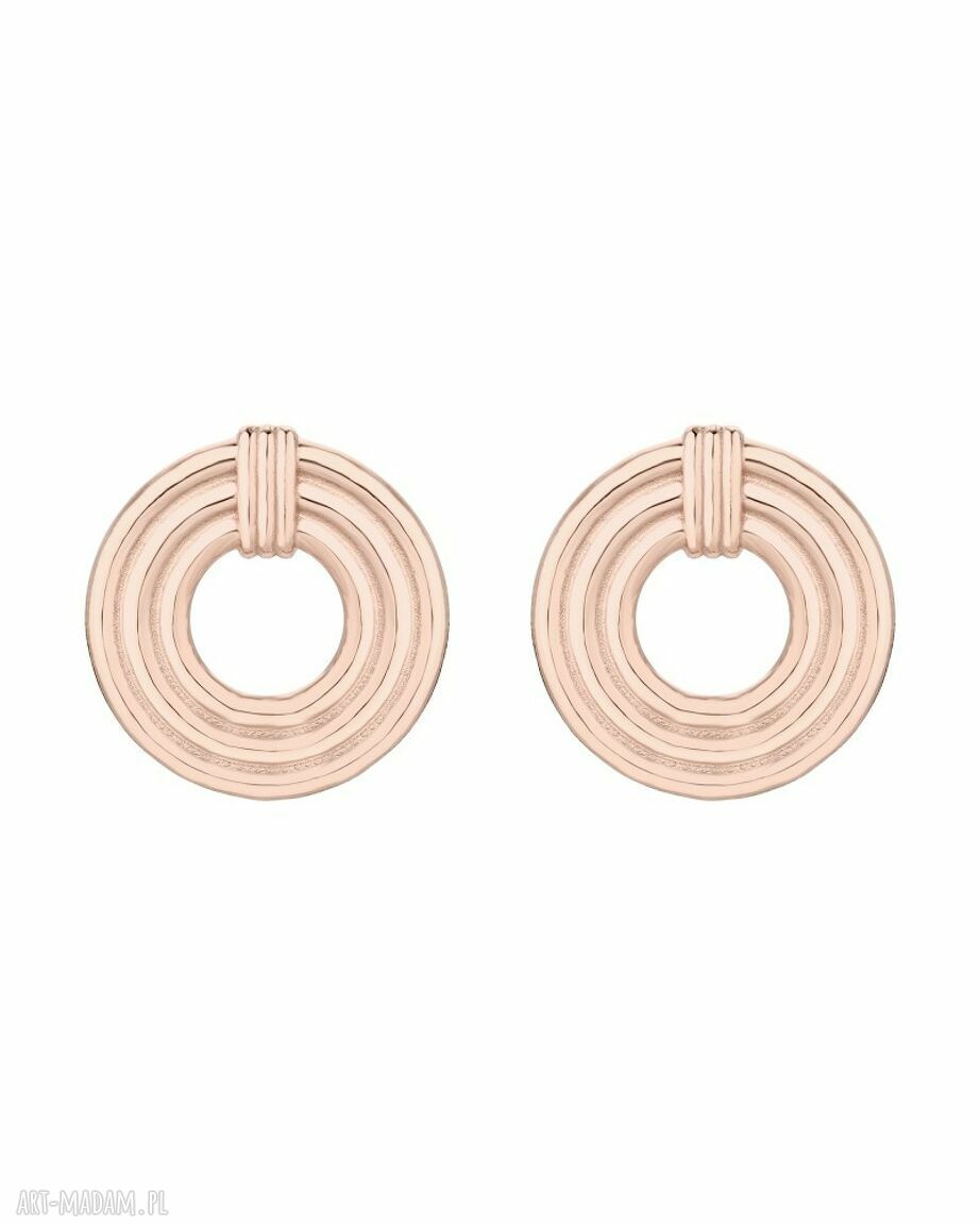 Masywne okrągłe kolczyki retro różowego złote stylu