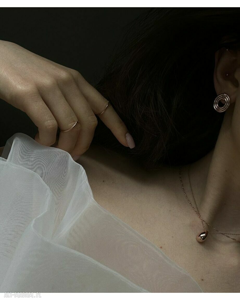 kolczyki: Masywne okrągłe kolczyki retro z różowego złota Ręcznie wykonane