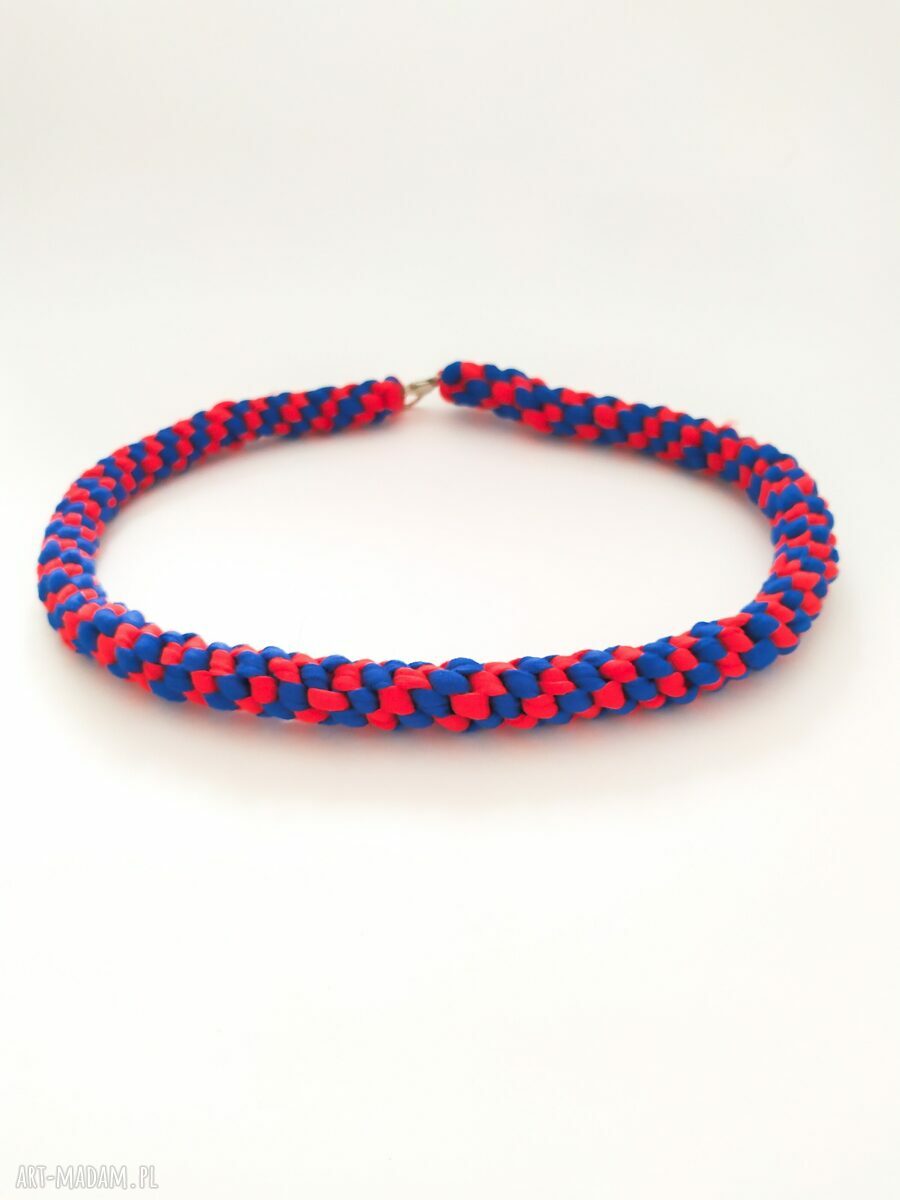 Masywny naszyjnik w stylu marynarskim - makramowy handmade