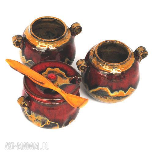 Matero VII - ceramiczny zestaw do yerba mate - 2 czarki i miodowniczka