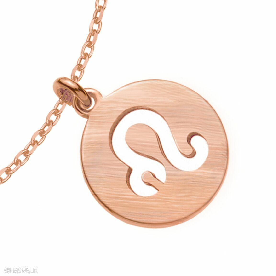 bransoletki: Matowa bransoletka z zodiakiem Lwa z różowego złota ręcznie wykonane