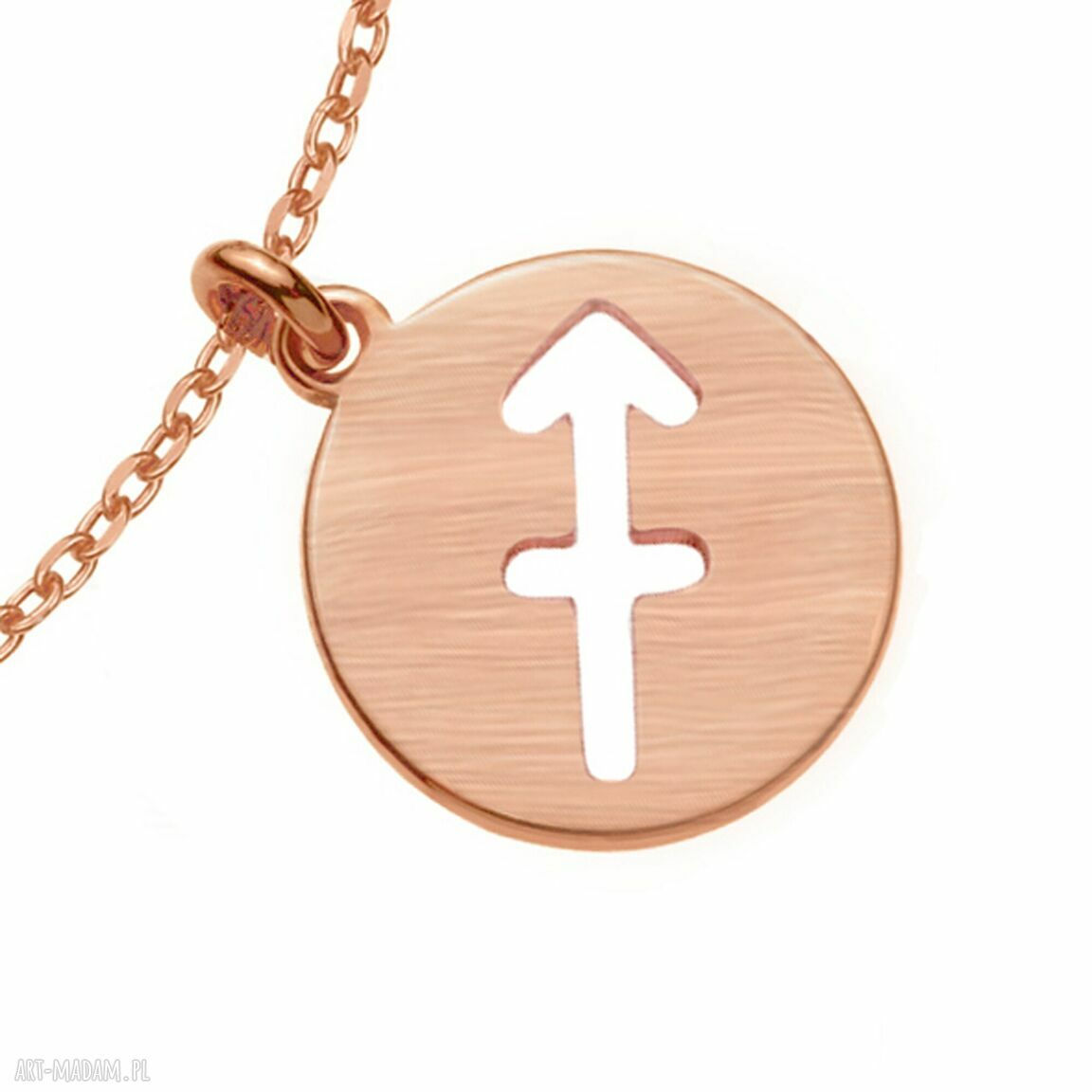 bransoletki: Matowa bransoletka z zodiakiem Strzelca z różowego złota ręczne wykonanie