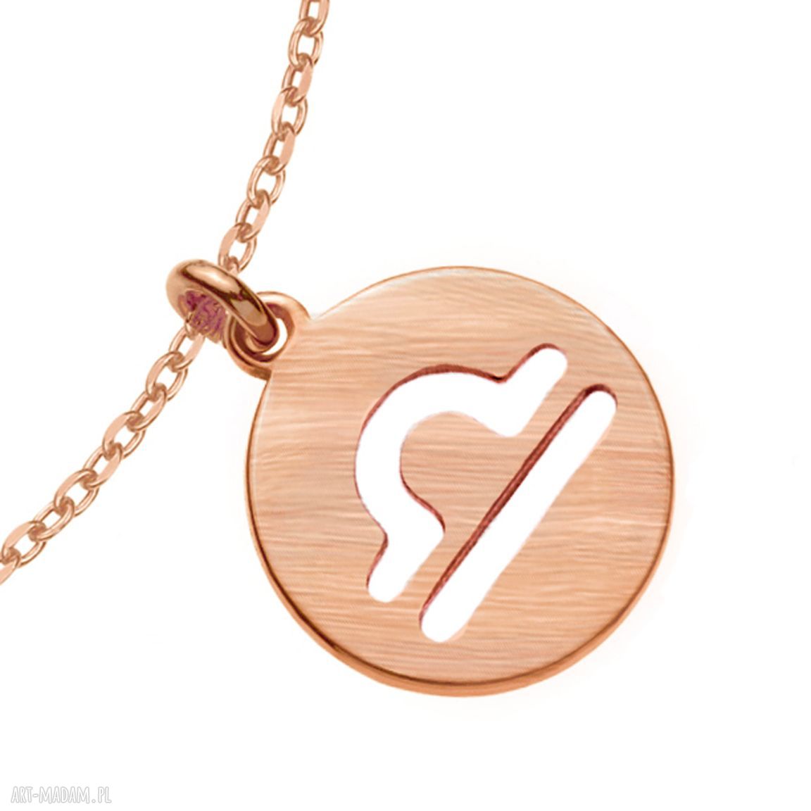 bransoletki: Matowa bransoletka z zodiakiem Wagi z różowego złota. ręcznie wykonane