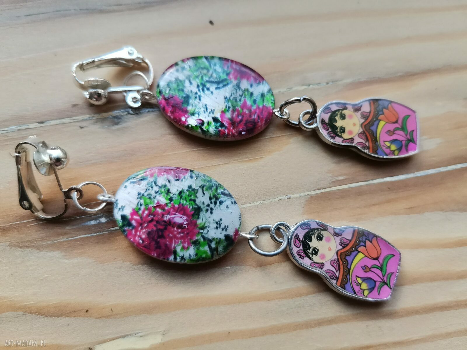 Klipsy Matrioszki - lekkie, kolorowe klipsy folk i boho (box R1)