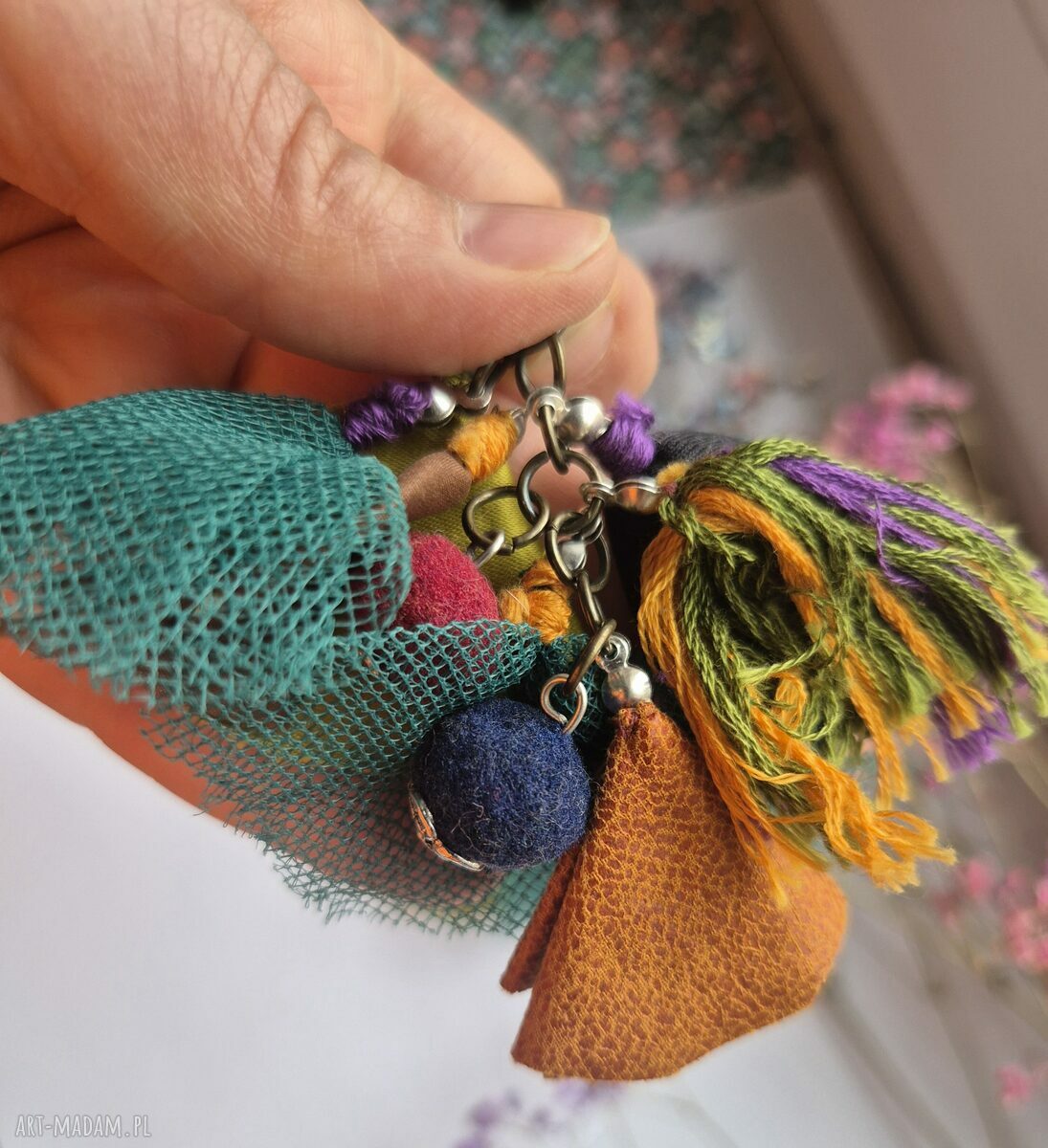 Klipsy Boho z Pomponami Etno Box X1 - rękodzieło