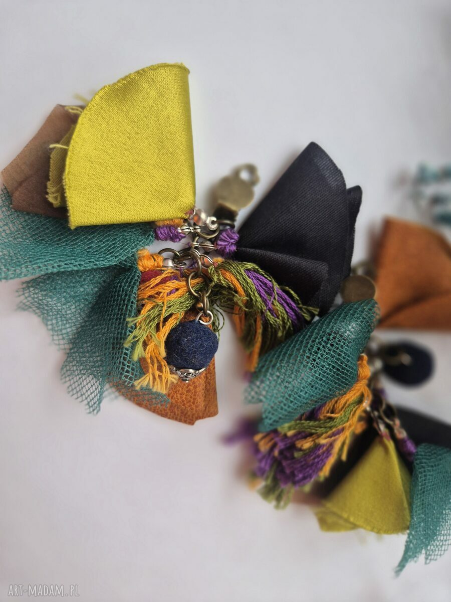Klipsy Boho z Pomponami Etno Box X1 - rękodzieło
