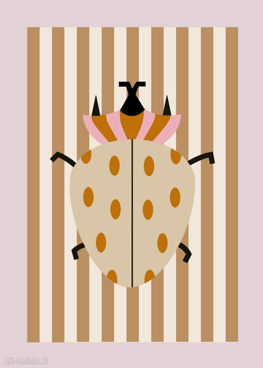 Grafika Max Beetle brązowy - obraz lub plakat do pokoju dziecka