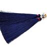 niebieskie kolczyki chwosty maxi boho /navy blue - bordoux/