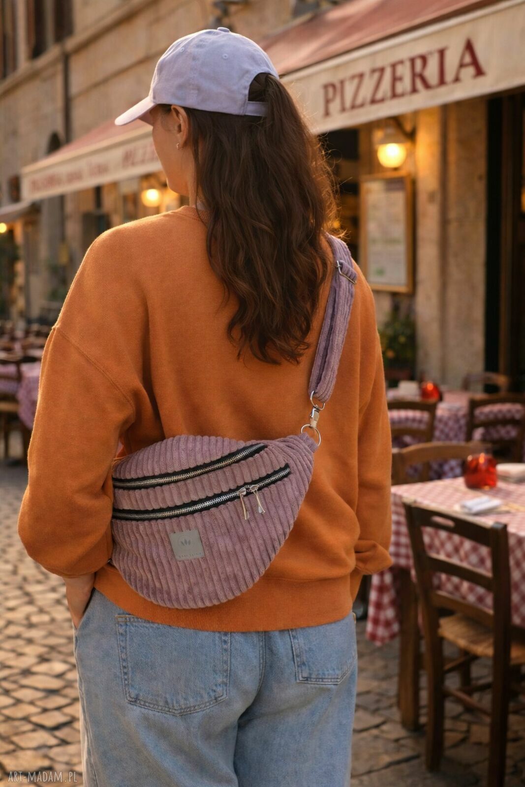 Maxi nerka damska sztruksowa wrzosowa XL - praktyczny handmade na co dzień