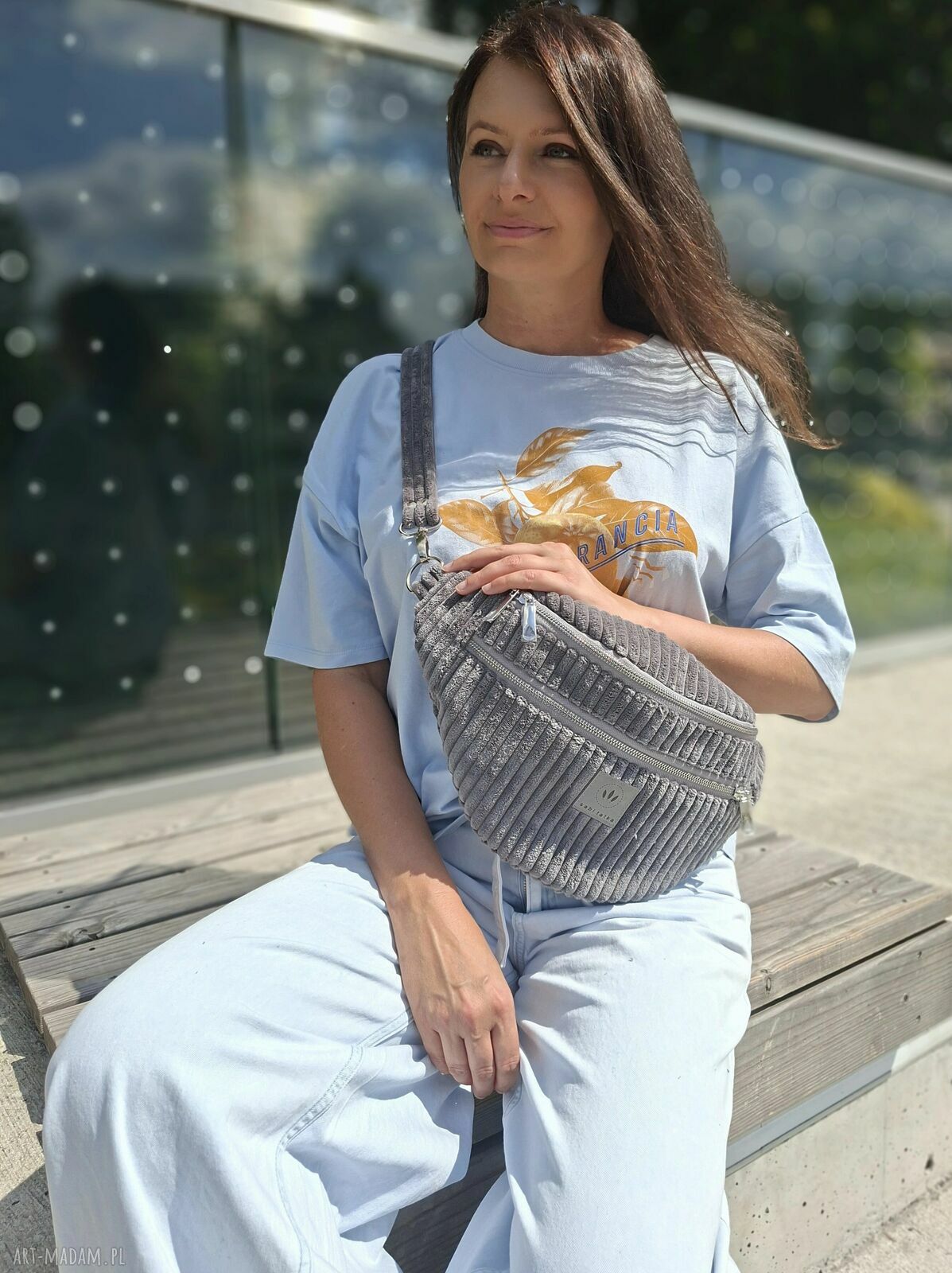 Szara maxi nerka damska XL ze sztruksu - dla niej