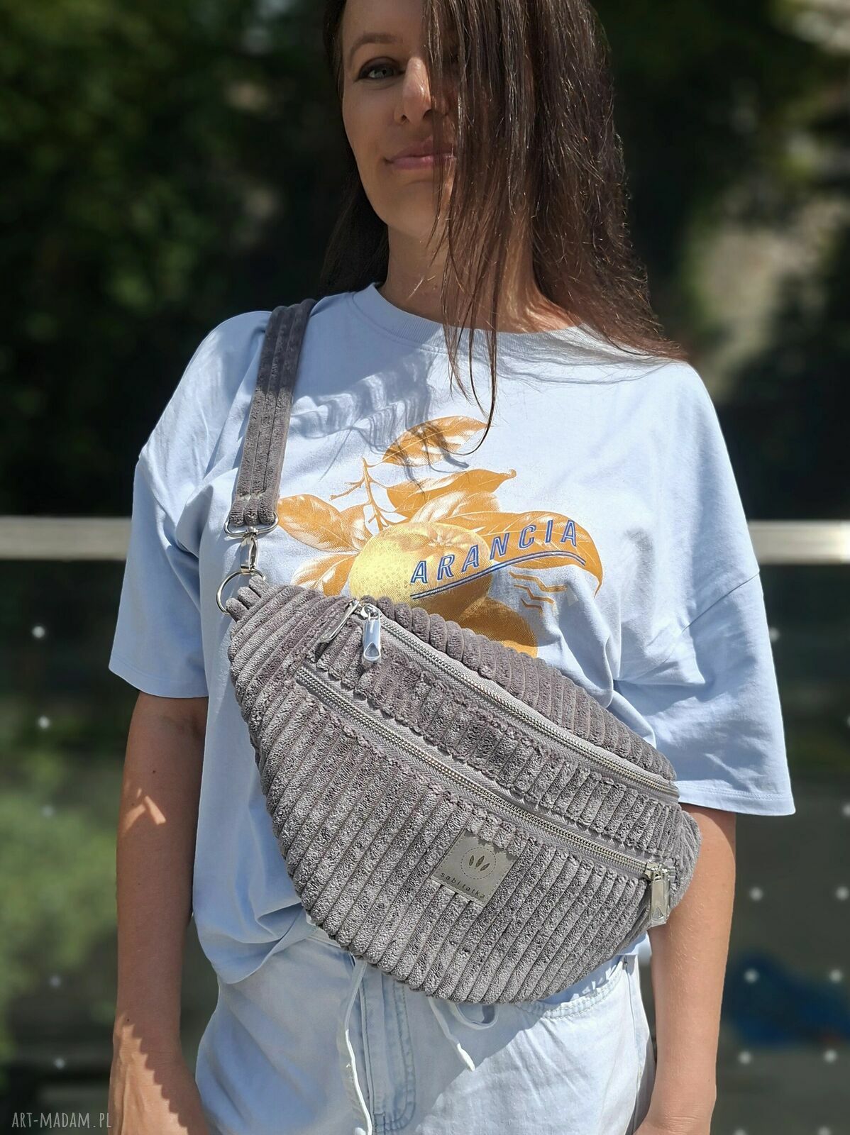 Szara maxi nerka damska XL ze sztruksu - dla niej
