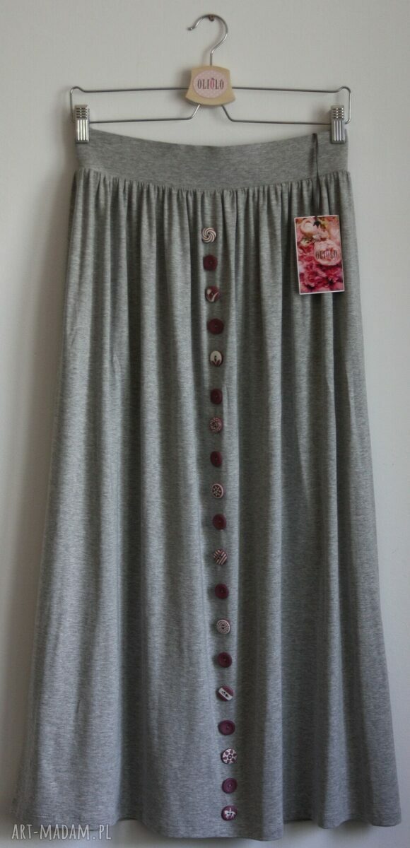 Spódnica maxi szara / róż - oversize - oliolo - sale!!!