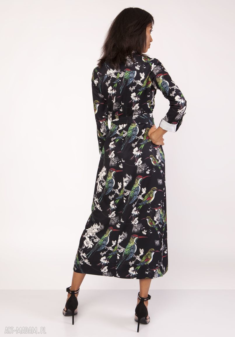 Sukienka maxi SUK159 - ptaki (LANTI urban fashion)