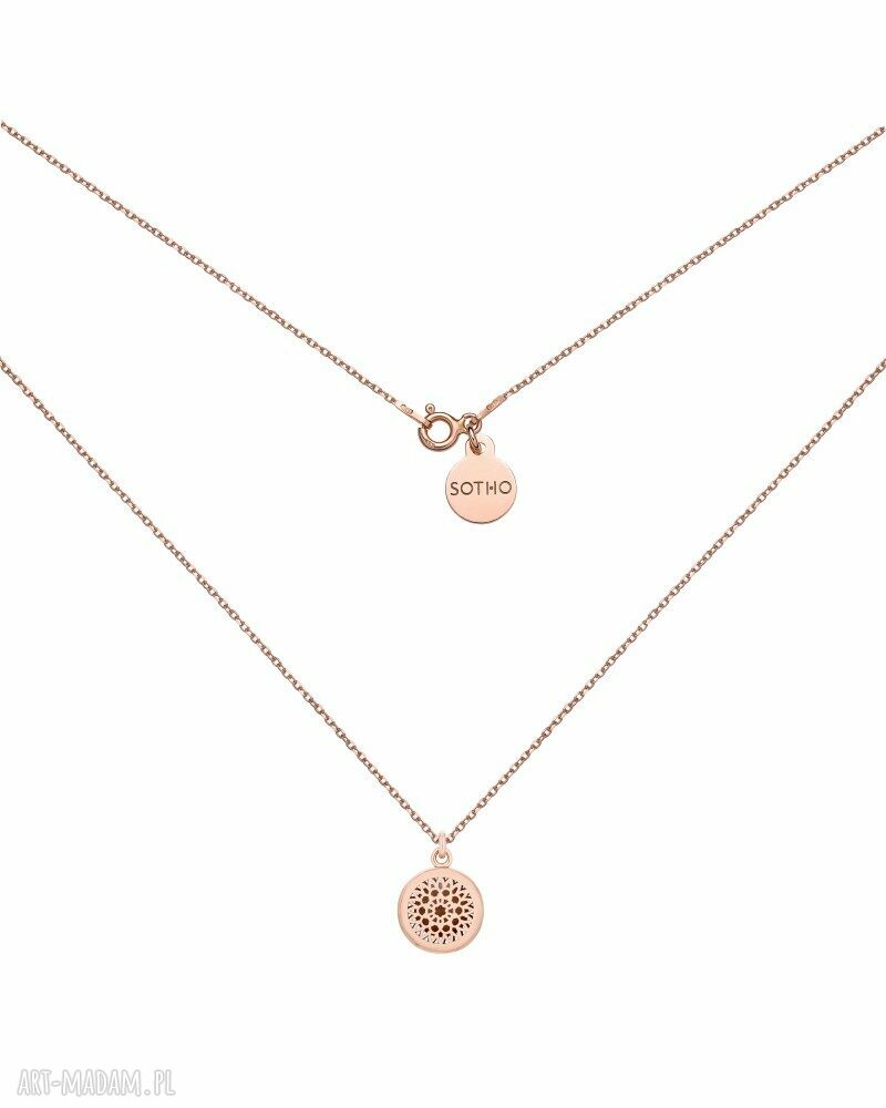 Medalion rozetą różowego złota medalionem rozetka naszyjnik