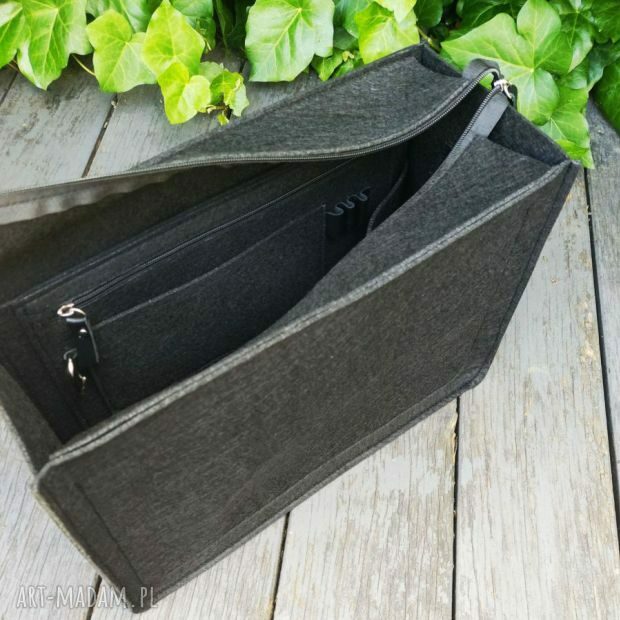 MEGA filcowy organizer do torby 3XL - czarny, zamykany na suwak