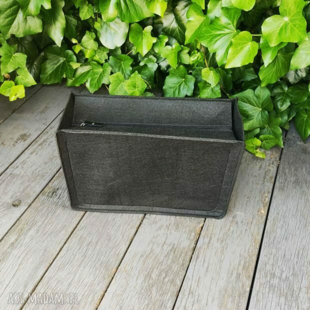 MEGA filcowy organizer do torby 3XL - czarny, zamykany na suwak