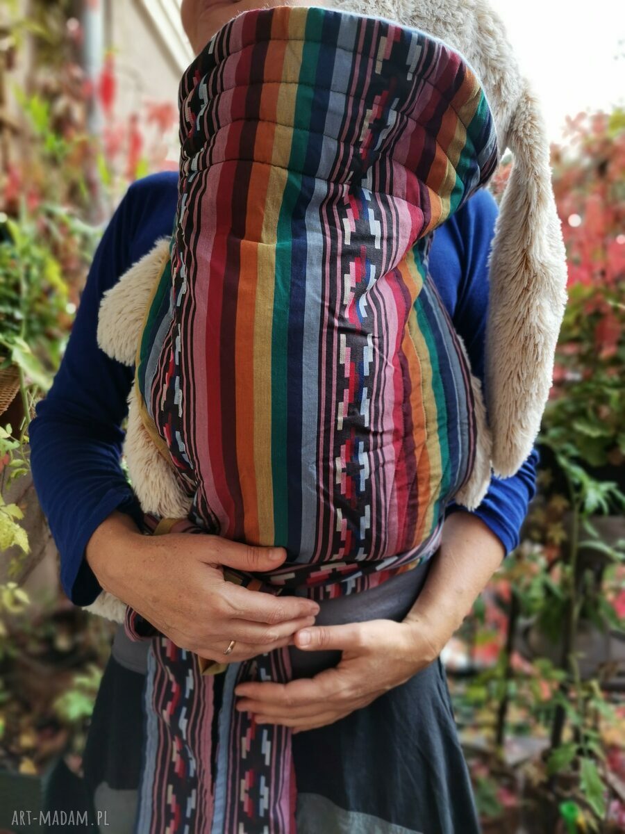 Mei Tai - nosidełko dla dzieci mocowane czterema długimi pasami (handmade), bez elementów sztywnych